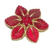 Vintage Red Jelly Belly-Style Brooch - Costume