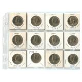 12 Kennedy Half Dollars