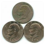 3 Eisenhower Dollars