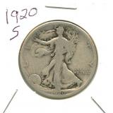 1920-S Walking Liberty Silver Half Dollar