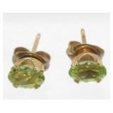Sterling Silver and Peridot Pierced Earrings -