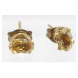 Sterling Silver and White Topaz Pierced Earrings