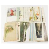 50 Vintage Post Cards - Many Holiday Theme