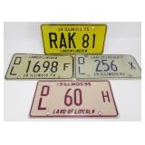(4) Illinois License Plates