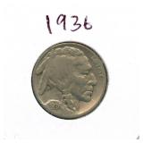 1936 Buffalo Nickel