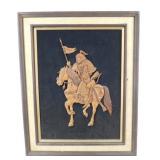 ** Carved Wooden Warrior on Horse Picture