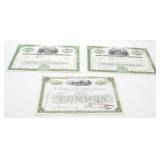 Old Railroad Stock Certificates - Group of Three