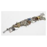 Vintage Sterling Silver Charm Bracelet - 81.86