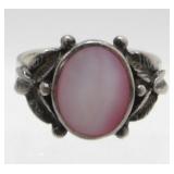 Sterling Silver and Pink Mother-of-Pearl Ring -