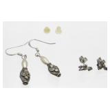 Silver Dangle Pierced Earrings and Horse Earrings