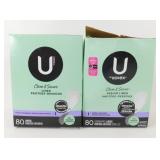 2 New Packages of Kotex 80 ct Liners