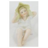 * Antique 1890 German Bisque Piano Baby Figurine