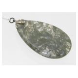 Sterling Silver and Moss Agate Necklace - 1.89
