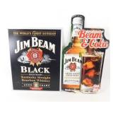 * Pair (2) of Jim Beam Bourbon Whisky Metal Signs