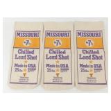 Three (3) Vintage "Missouri" Chilled Lead Shot
