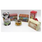 * Vintage Tin Banks - 6 Total