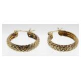 Sterling Silver Vermeil Finish Pierced Earrings -