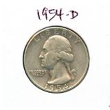 1954-D Washington Silver Quarter