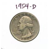 1954-D Washington Silver Quarter