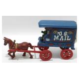 Vintage Cast Iron U.S. Mail Delivery Wagon