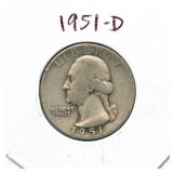 1951-D Washington Silver Quarter