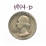 1954-D Washington Silver Quarter