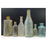 * 6 Antique Small Glass Bottles