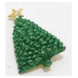 Sparkly Christmas Tree Brooch - Star Topper