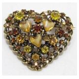 Vintage 1960s Made in Austria Jeweled Brooch -
