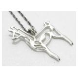 Vintage Deer Necklace - Non-Magnetic Metal, 24"