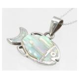 950 Silver Pendant on Sterling Silver Chain -