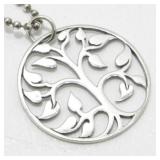 Sterling Silver Necklace - 9.86 Grams, Tree of
