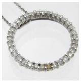 Sterling Silver and White Stone Necklace - 4.53
