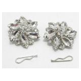 Pair of Vintage Rhinestone Buttons - Sewing and