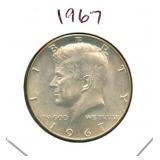 1967 Kennedy Silver Half Dollar - 40% Silver