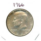 1966 Kennedy Silver Half Dollar - 40% Silver