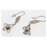 Vintage Sterling Silver Pierced Earrings - 5.58