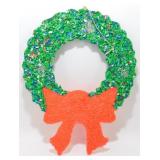 * 19" Vintage Christmas Wreath Plastic Popcorn