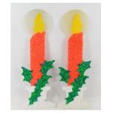 * 23" Vintage Christmas Candle Pair Plastic