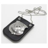 Metal Police Officer Badge - Includes Holder