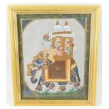 Vintage 1930s Miniature Painting on Silk -