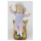 * Antique 1880s Meissen Bisque Toddler Planter -