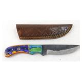New Custom Hand-Forged Skinner Knife with Purple