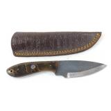New Custom Hand-Forged Skinner Knife with Brown