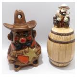 * Emmett Kelly Jr. Cookie Jar & Cowboy Cookie Jar