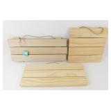 * Wood Craft Sign Boards - New, 3 ea