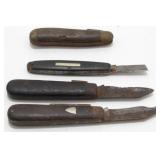 Group of 4 Antique Pocket Knives for Repair
