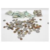 Group of Foreign Coins and Currency