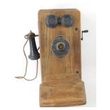 * Kellogg Early 1900s Wall Mount Magnetto Phone -