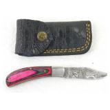 New Custom Damascus Pocket Knife with